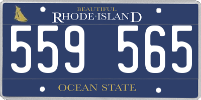 RI license plate 559565