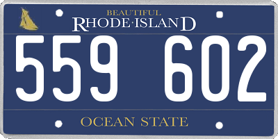 RI license plate 559602