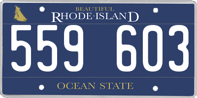 RI license plate 559603