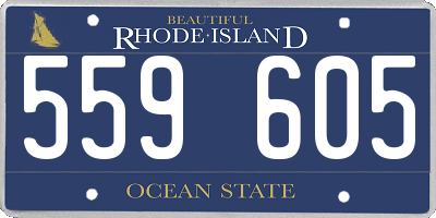 RI license plate 559605