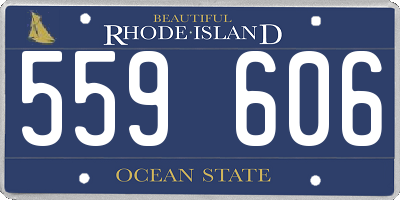 RI license plate 559606