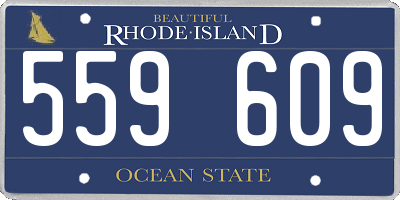 RI license plate 559609