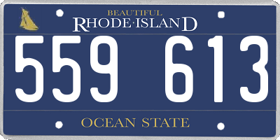 RI license plate 559613