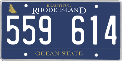 RI license plate 559614