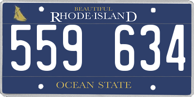 RI license plate 559634