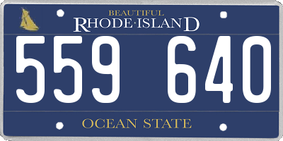 RI license plate 559640