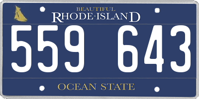 RI license plate 559643