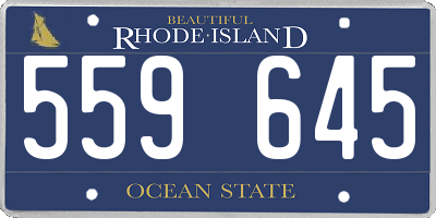 RI license plate 559645