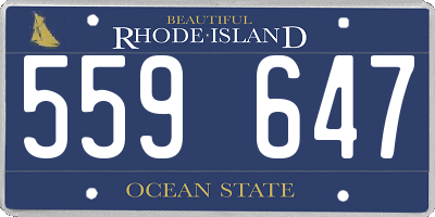 RI license plate 559647