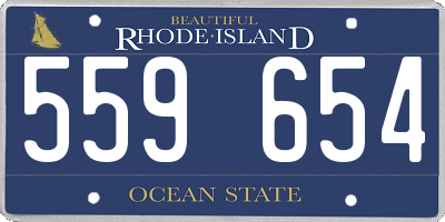 RI license plate 559654