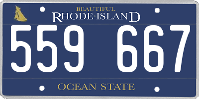 RI license plate 559667