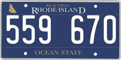 RI license plate 559670