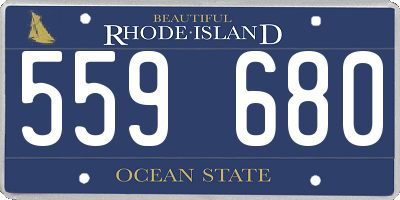 RI license plate 559680