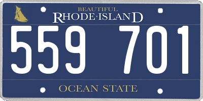 RI license plate 559701