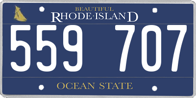 RI license plate 559707