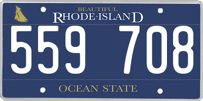 RI license plate 559708