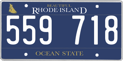 RI license plate 559718