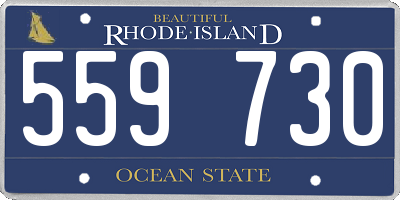 RI license plate 559730