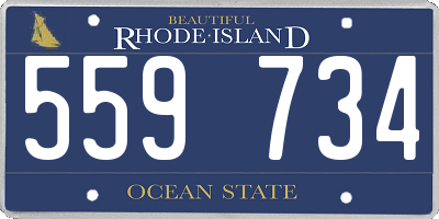 RI license plate 559734