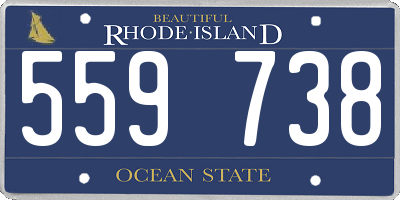 RI license plate 559738
