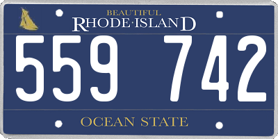 RI license plate 559742