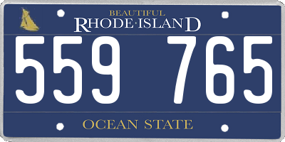 RI license plate 559765