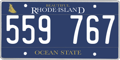 RI license plate 559767