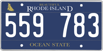 RI license plate 559783