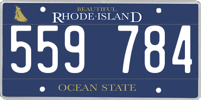 RI license plate 559784