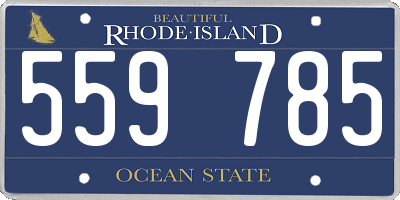 RI license plate 559785