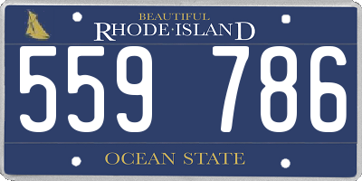 RI license plate 559786