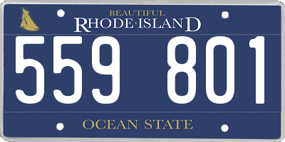 RI license plate 559801