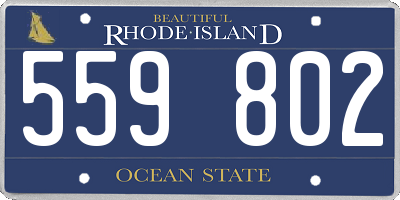 RI license plate 559802