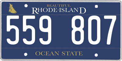 RI license plate 559807