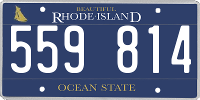 RI license plate 559814