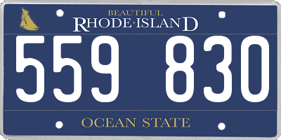 RI license plate 559830