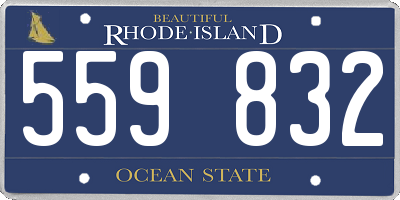 RI license plate 559832
