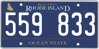 RI license plate 559833
