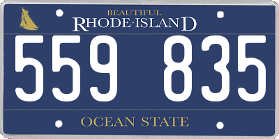 RI license plate 559835