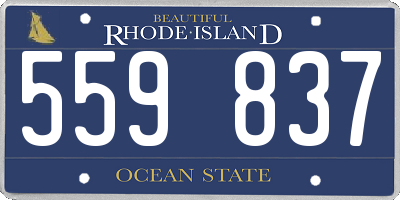RI license plate 559837
