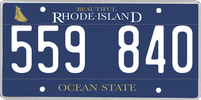 RI license plate 559840