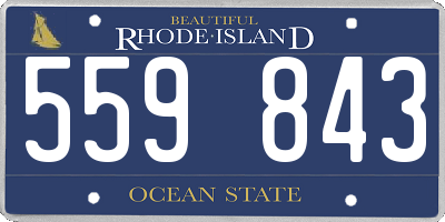 RI license plate 559843