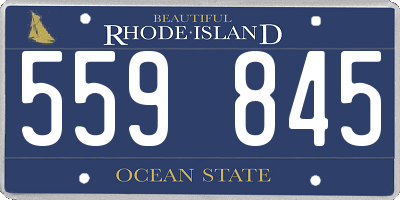 RI license plate 559845