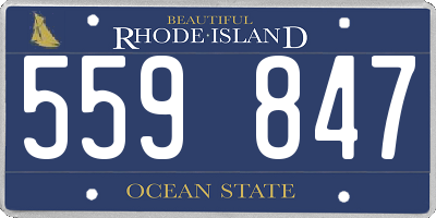 RI license plate 559847