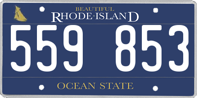 RI license plate 559853