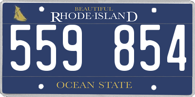 RI license plate 559854