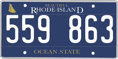 RI license plate 559863