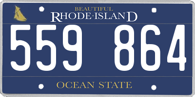 RI license plate 559864