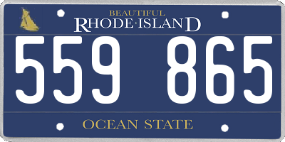RI license plate 559865