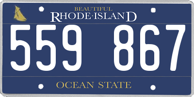 RI license plate 559867